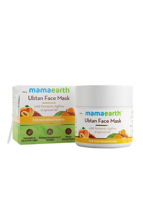 Mamaearth Ubtan Face Pack Mask For Glowing Skin With Saffron Turmeric Apricot Oil 100 Ml