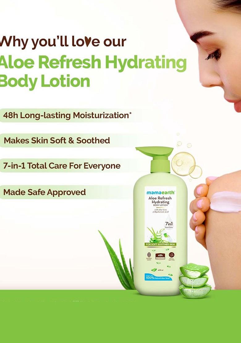 Mamaearth Aloe Refresh Hydrating Body Lotion With Vera Hyaluronic Acid 400 Ml