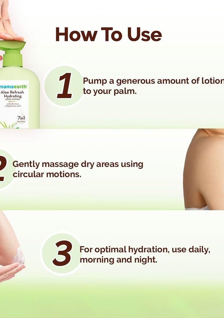 Mamaearth Aloe Refresh Hydrating Body Lotion With Vera Hyaluronic Acid 400 Ml