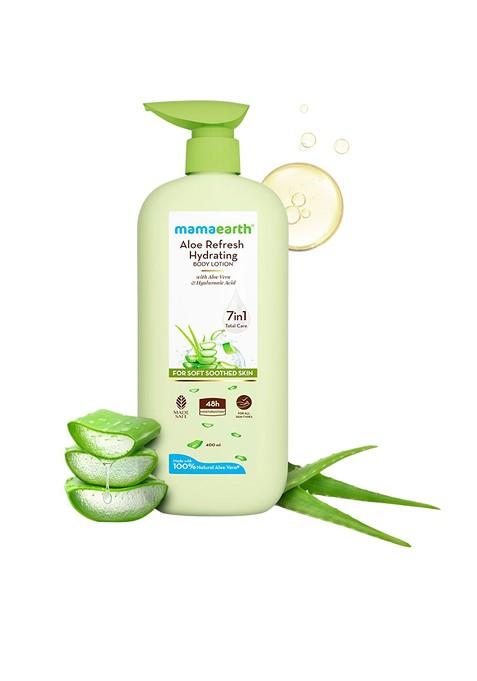 Mamaearth Aloe Refresh Hydrating Body Lotion With Vera Hyaluronic Acid 400 Ml