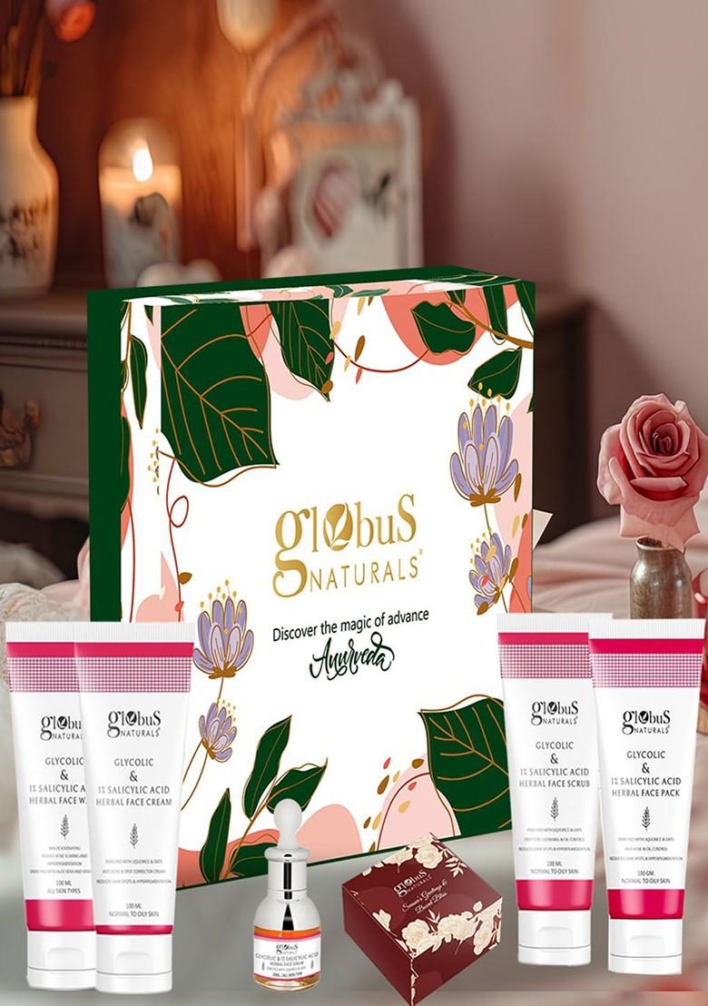 Globus Naturals Set Of 6 Anti Acne Glycolic 1 Salicylic Acid Skin Care