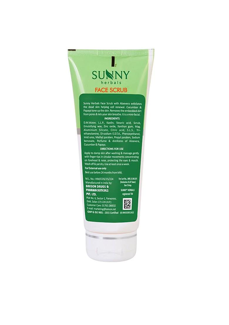 Sunny Herbals Face Scrub Enriched With Aloevera Cucumber Papaya 100 G