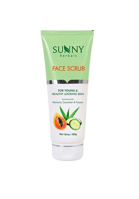 Sunny Herbals Face Scrub Enriched With Aloevera Cucumber Papaya 100 G