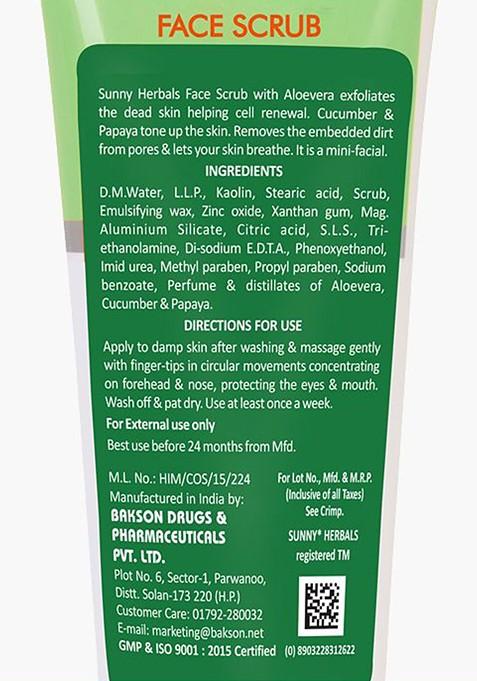 Sunny Herbals Face Scrub Enriched With Aloevera Cucumber Papaya 100 G
