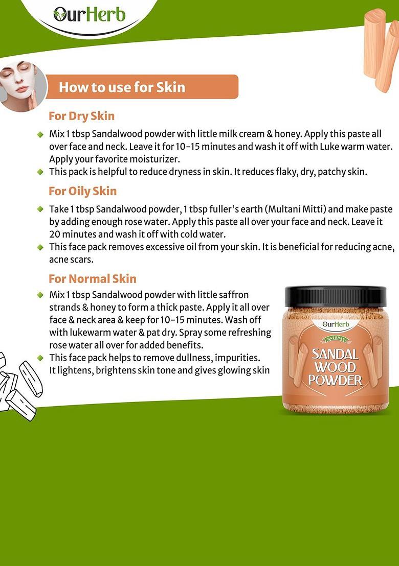 Ourherb Set Of 2 Sandalwood Orange Peel Powder Face Pack 100 G Each