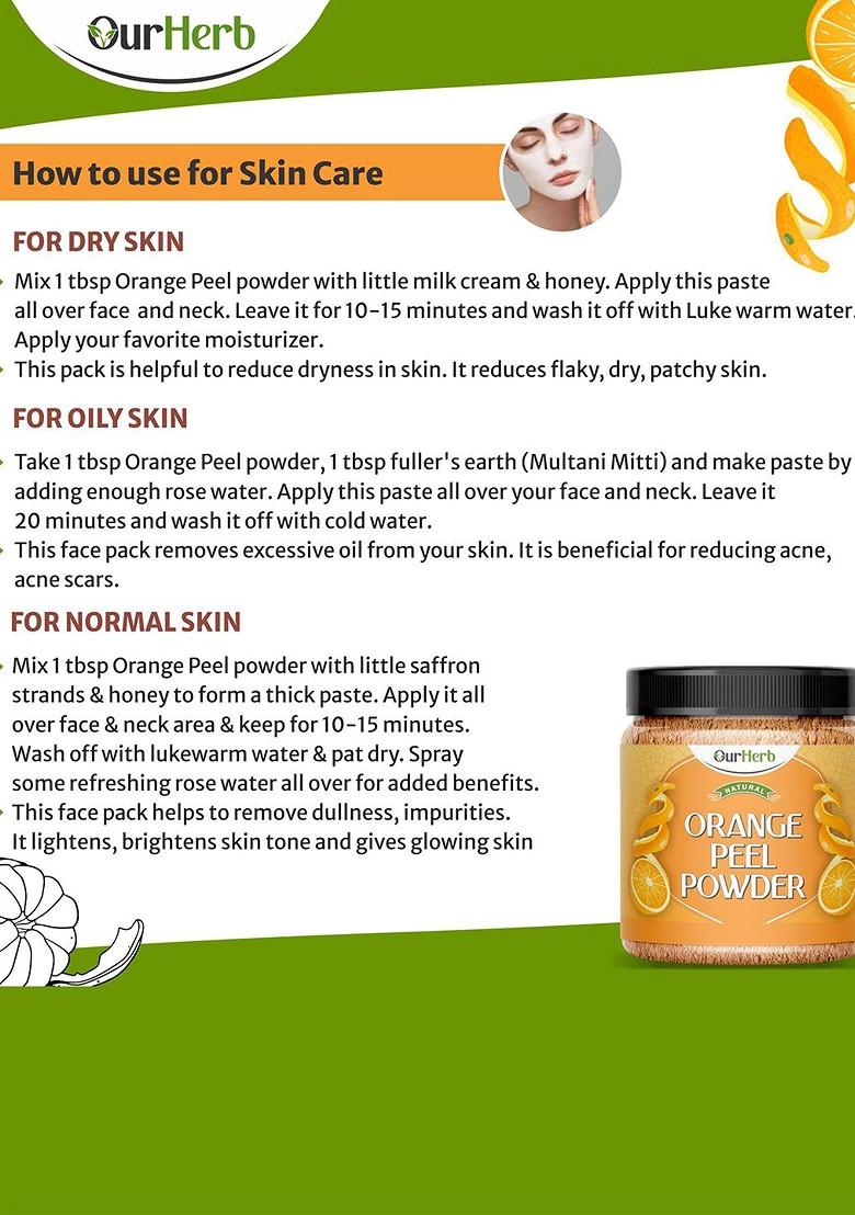Ourherb Set Of 2 Sandalwood Orange Peel Powder Face Pack 100 G Each