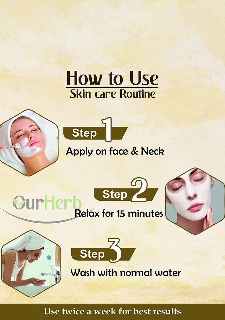 Ourherb Set Of 2 Pure Natural Rose Petals Sandalwood Powder Face Pack 100 G Each