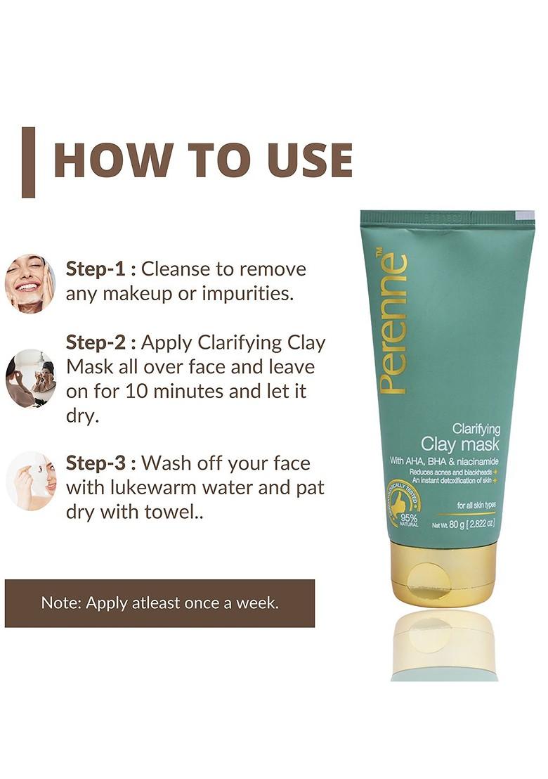 Perenne Clarifying Clay Mask With Aha Niacinamide 80 G