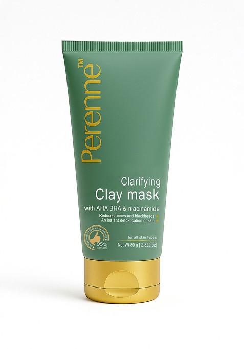 Perenne Clarifying Clay Mask With Aha Niacinamide 80 G