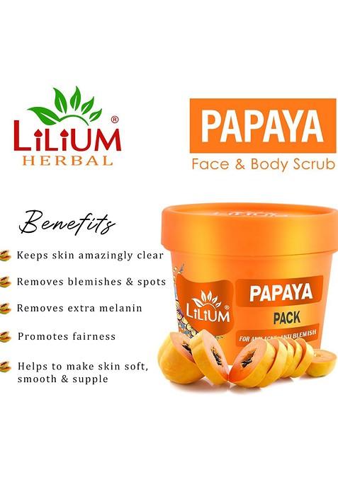 Lilium Papaya Scrub For Anti Acne Blemish 100G