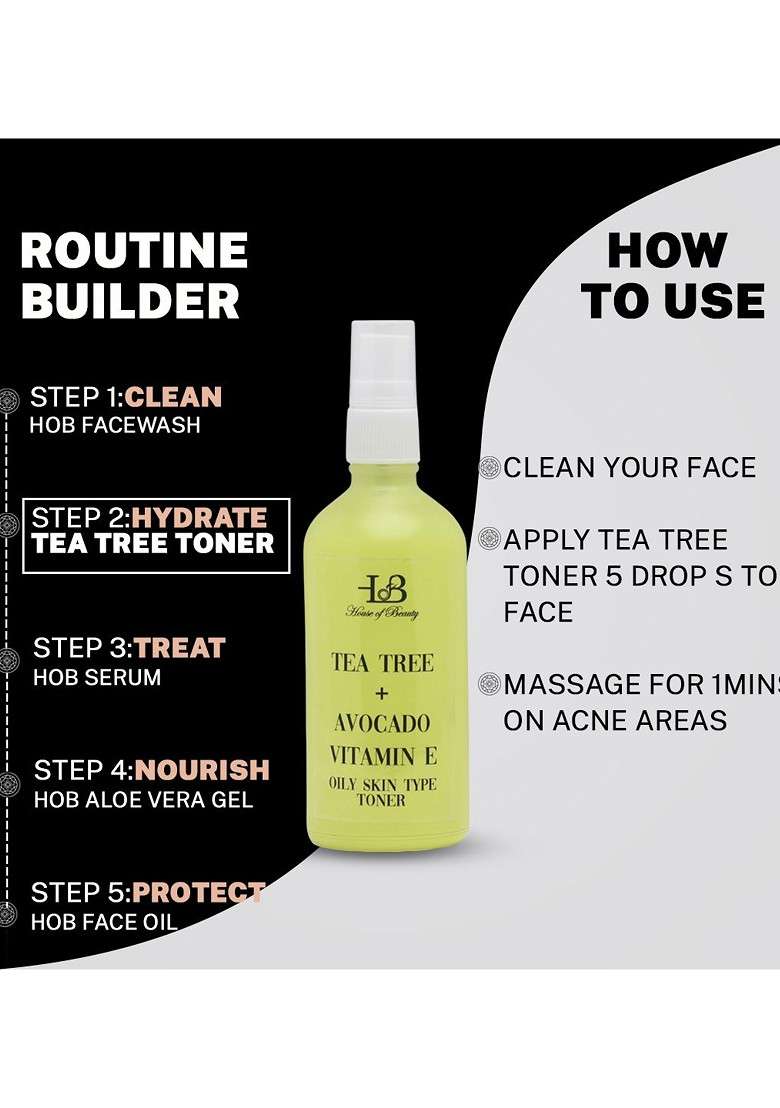 House Of Beauty Tea Tree Avocado Vitamin E Toner 100Ml - Indya