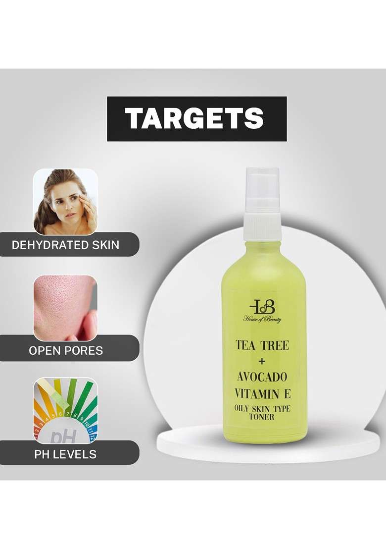 House Of Beauty Tea Tree Avocado Vitamin E Toner 100Ml - Indya