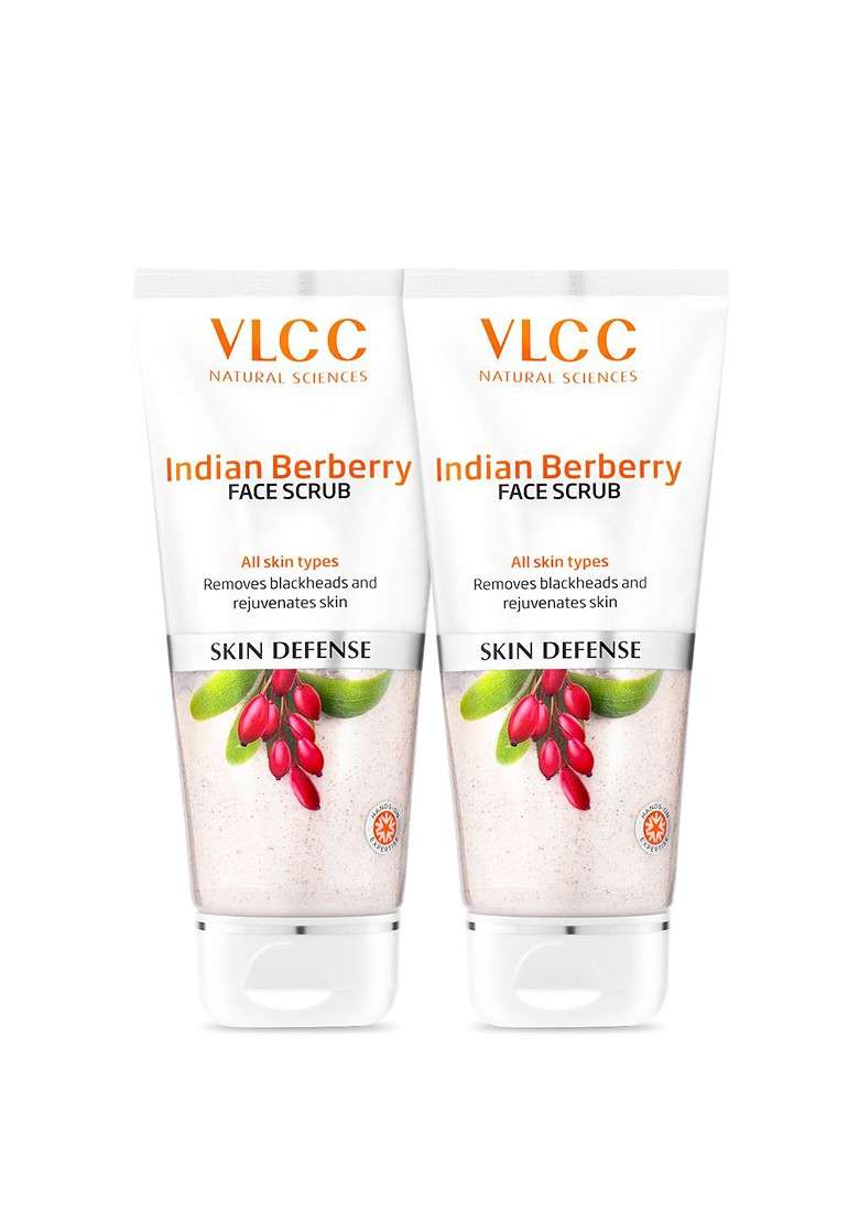 Vlcc Set Of 2 Skin Defense Indian Berberry Face Scrub 100 G Each - Indya