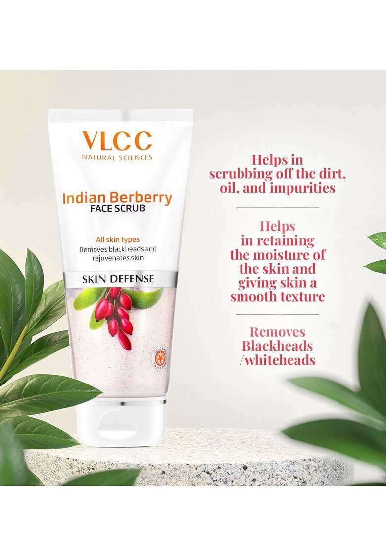 Vlcc Set Of 2 Skin Defense Indian Berberry Face Scrub 100 G Each - Indya