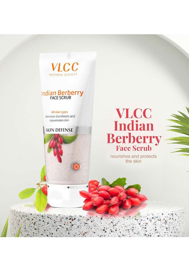 Vlcc Set Of 2 Skin Defense Indian Berberry Face Scrub 100 G Each - Indya