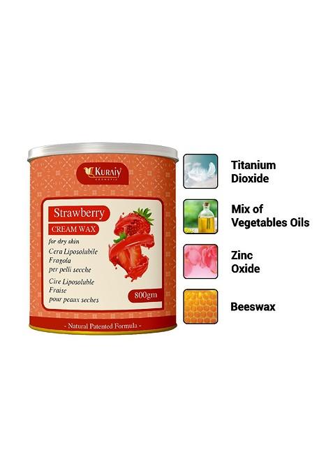 Kuraiy Strawberry Cream Wax For Dry Skin Smooth Hair Removal 800G