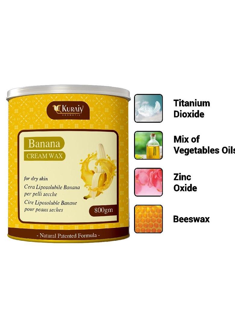 Kuraiy Banana Cream Wax For Dry Skin Smooth Hair Removal 800G