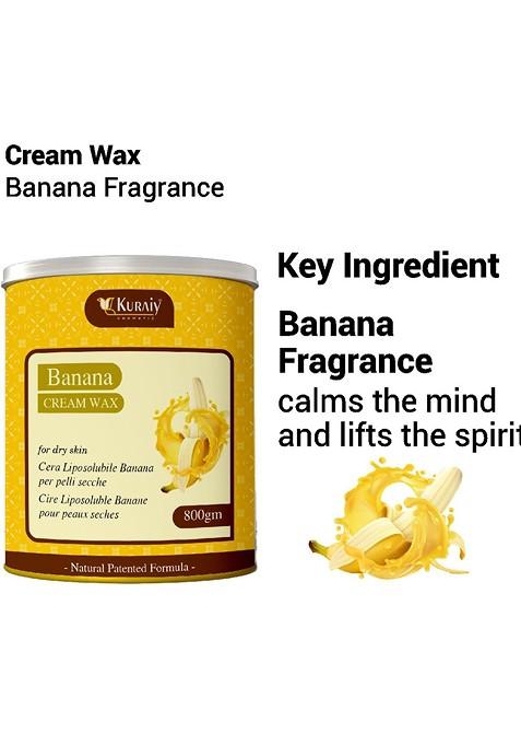 Kuraiy Banana Cream Wax For Dry Skin Smooth Hair Removal 800G