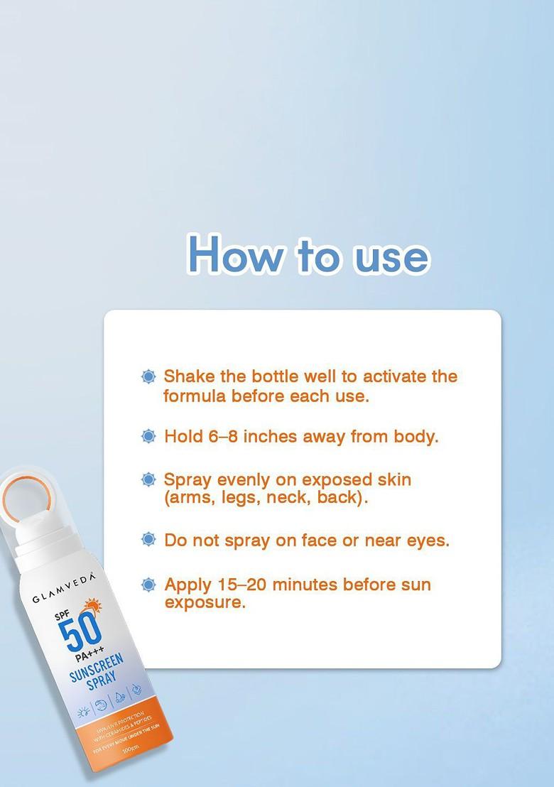 Glamveda Sunscreen Spray With Spf 50 Pa 100 G