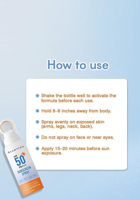 Glamveda Sunscreen Spray With Spf 50 Pa 100 G