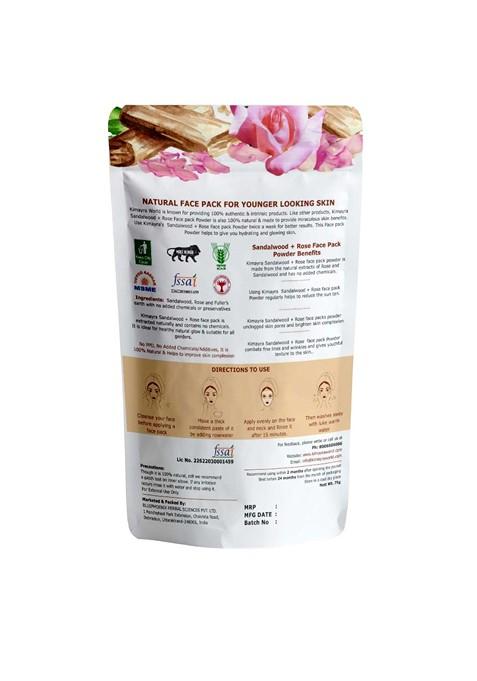 Kimayra World Sandalwood Rose Face Pack Powder 75G