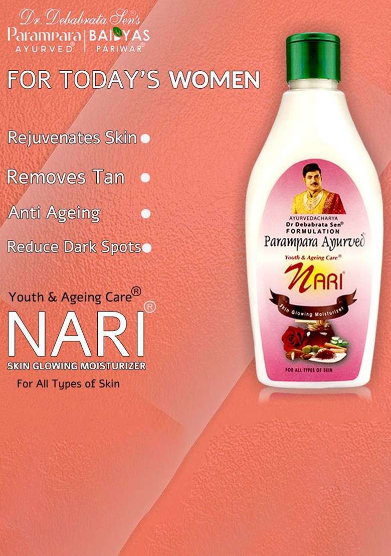 Parampara Ayurved Nari Anti Ageing Moisturizer With Olive Almond Oil 250Ml - Indya