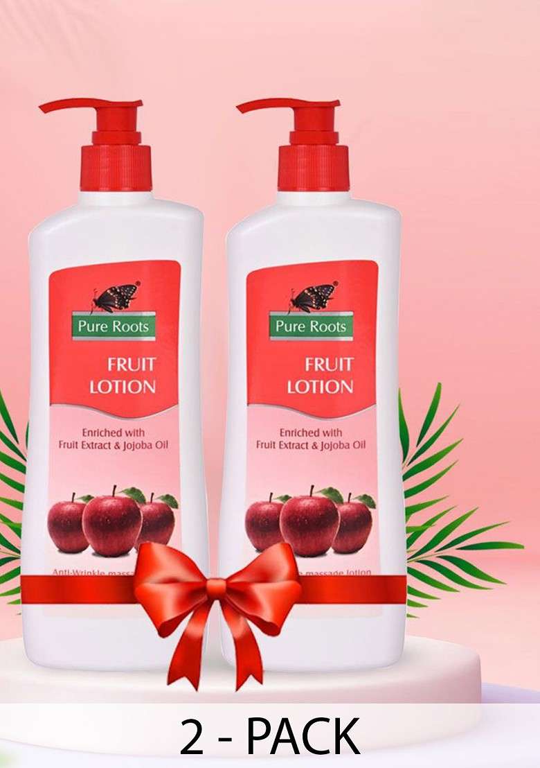 Pure Roots Set Of 2 Fruit Body Lotion With Jojoba Oil 300Ml Each - Indya