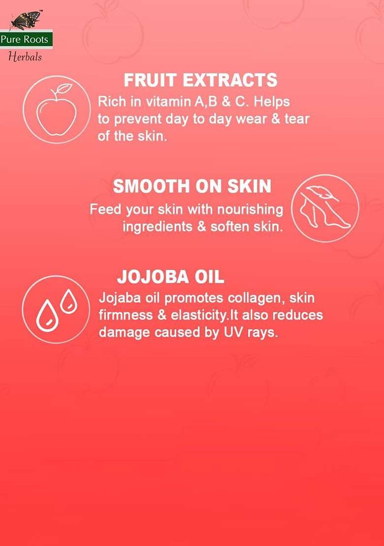Pure Roots Set Of 2 Fruit Body Lotion With Jojoba Oil 300Ml Each - Indya