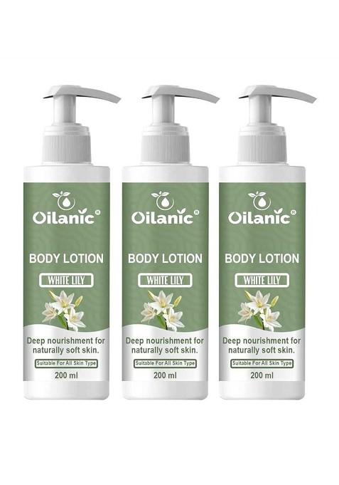 Oilanic Set Of 3 White Lily Body Lotion For Deep Nourishment 200 Ml Each
