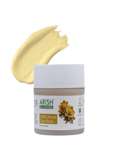 Arish Bio Natural Haldi Neem Face Pack With Chandan For Acne Or Blemishes 75 Ml