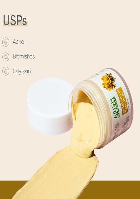 Arish Bio Natural Haldi Neem Face Pack With Chandan For Acne Or Blemishes 75 Ml