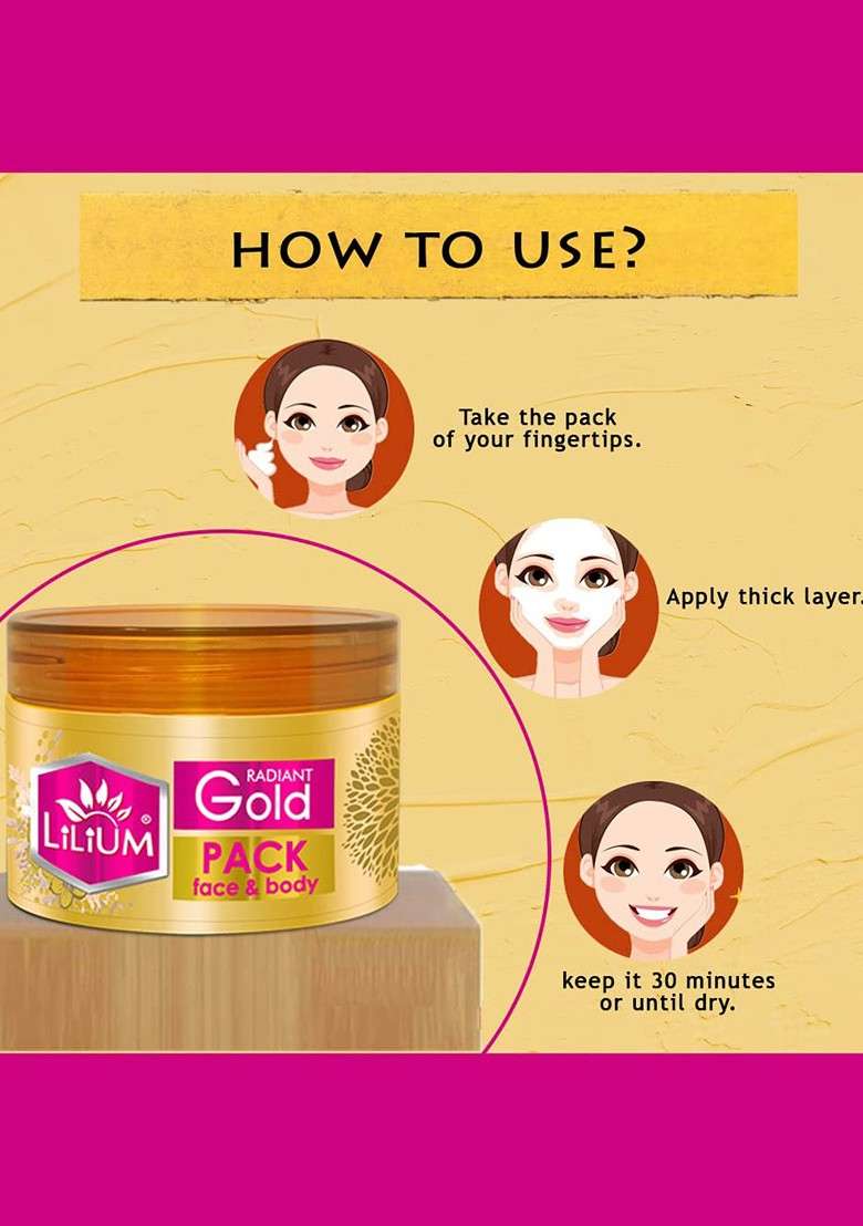 Lilium Set Of 2 Gold Face Body Pack 250G Each - Indya