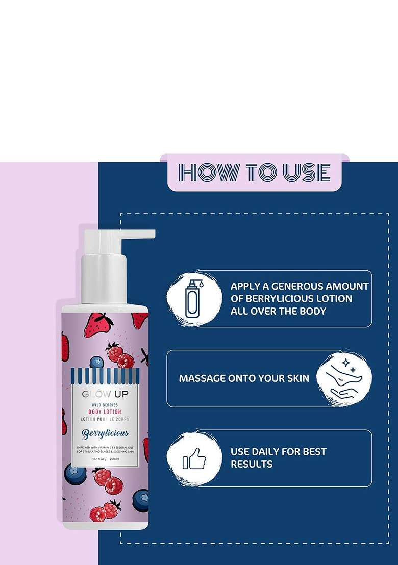 Glow Up Berrylicious Body Lotion With Wild Berries 250Ml - Indya