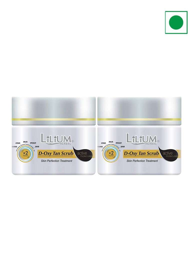 Lilium Herbal Set Of 2 D Oxy Tan Scrub For Sun Damage Acne 40G Each - Indya