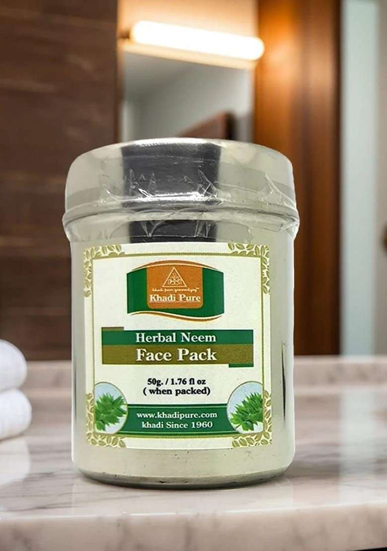 Khadi Pure Set Of 4 Herbal Neem Face Pack For Skin Nourishment 50 G Each - Indya