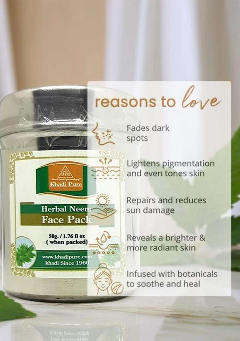 Khadi Pure Set Of 4 Herbal Neem Face Pack For Skin Nourishment 50 G Each - Indya
