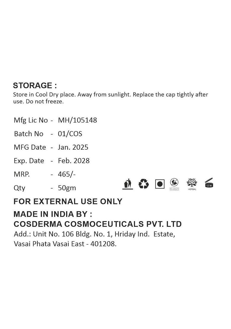 Cosderma Activated Charcoal Face Mask 50 G