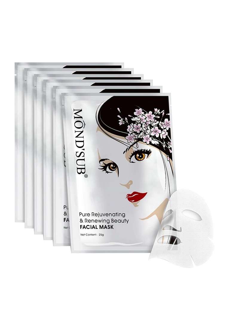 Mondsub Set Of 6 Pure Rejuvenating And Renewing Face Sheet Mask - Indya
