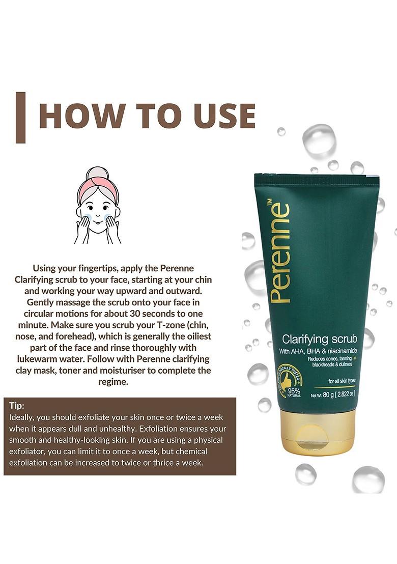 Perenne Green Clarifying Clay Scrub With Aha Bha Niacinamide