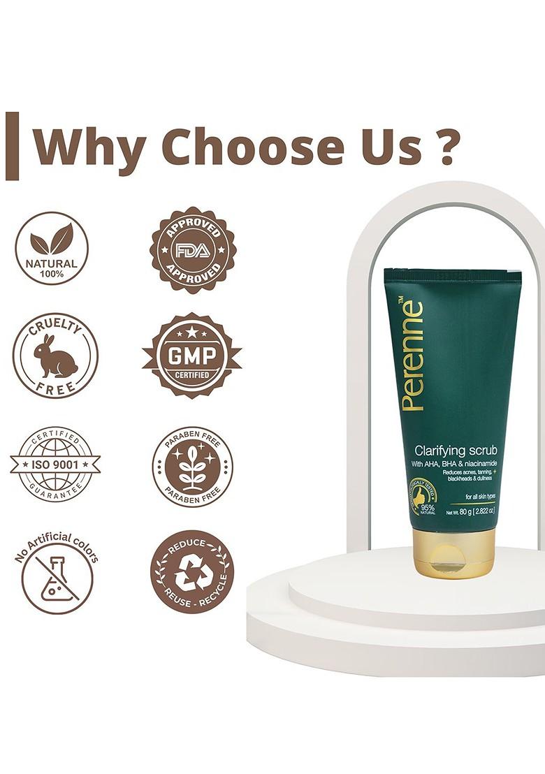 Perenne Green Clarifying Clay Scrub With Aha Bha Niacinamide