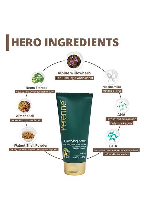 Perenne Green Clarifying Clay Scrub With Aha Bha Niacinamide
