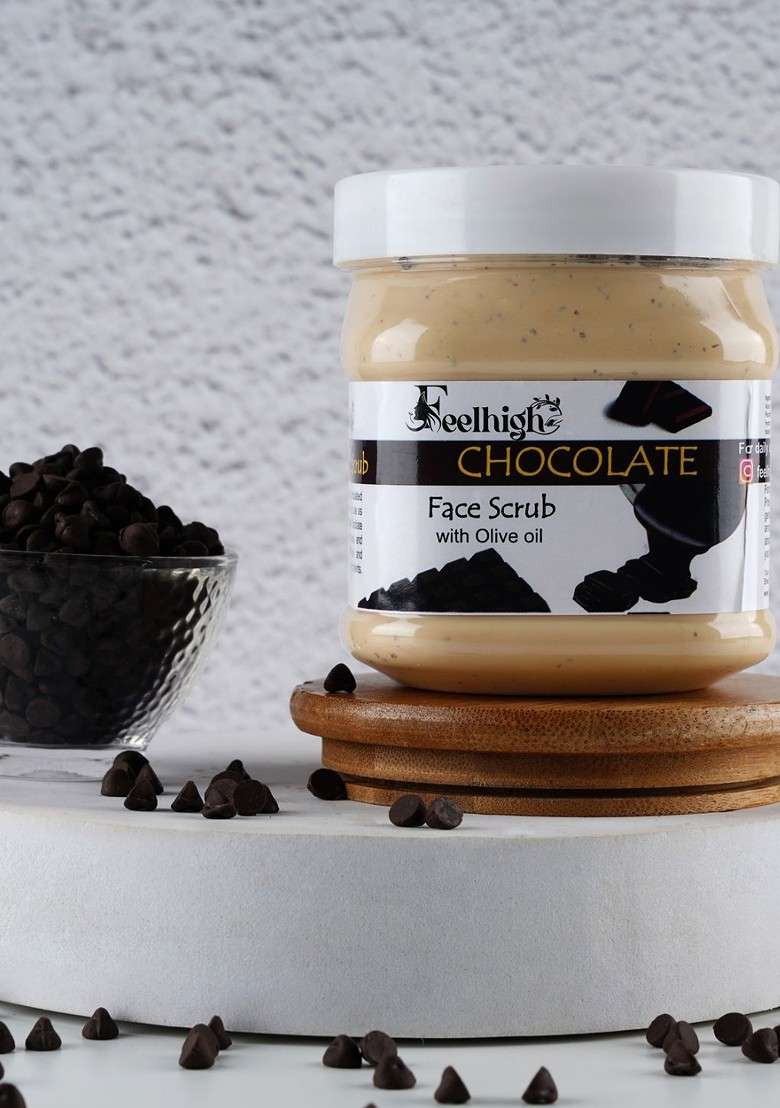 Feelhigh Chocolate Face Scrub With Olive Oil 500 Ml - Indya