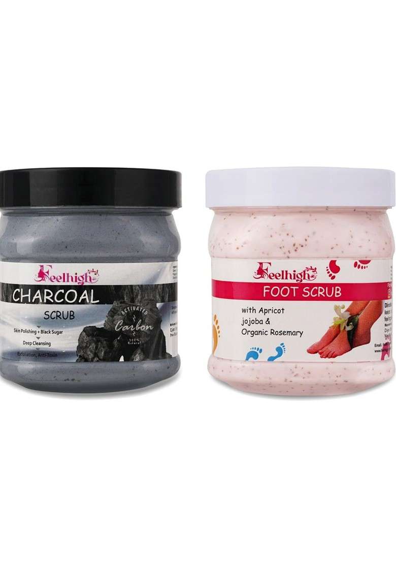 Feelhigh Charcoal Scrub 500Ml Foot Pack2 Skin Care Products - Indya