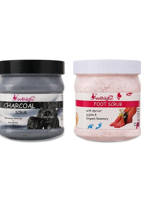 Feelhigh Charcoal Scrub 500Ml Foot Pack2 Skin Care Products