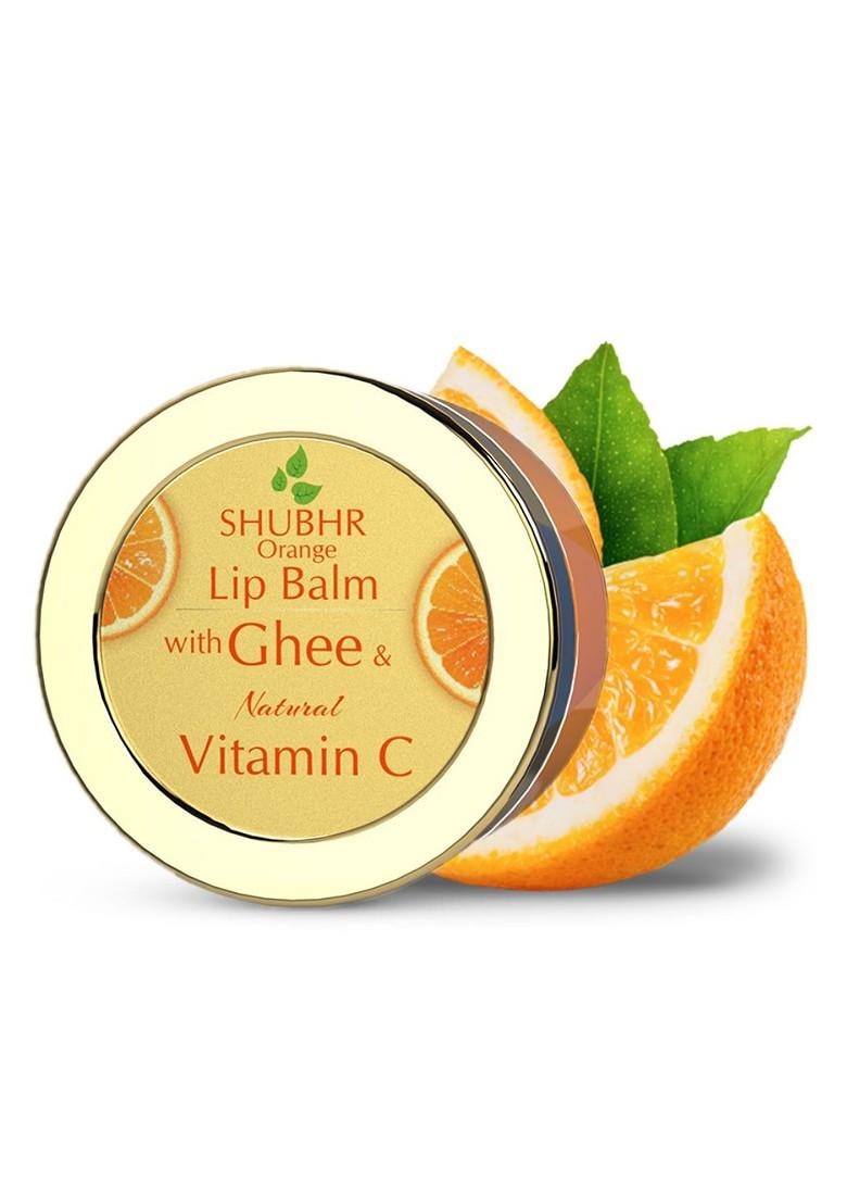 Blue Nectar Shubhr Orange Lip Balm With Ghee And Natural Vitamin C For Dry Chapped Lips