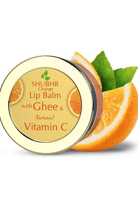 Blue Nectar Shubhr Orange Lip Balm With Ghee And Natural Vitamin C For Dry Chapped Lips