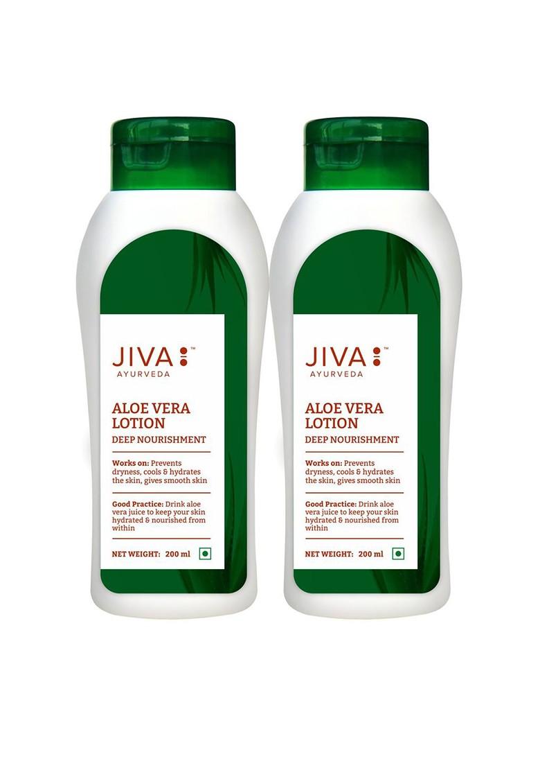 Jiva Set Of 2 Aloe Vera Lotion For Deep Moisturization 200 Ml Each
