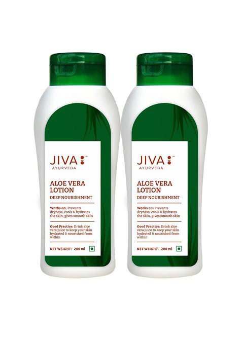Jiva Set Of 2 Aloe Vera Lotion For Deep Moisturization 200 Ml Each