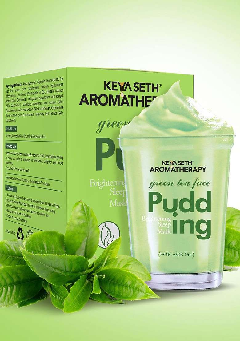 Keya Seth Aromatherapy Green Tea Face Pudding Brightening Sleeping Mask 100 G - Indya