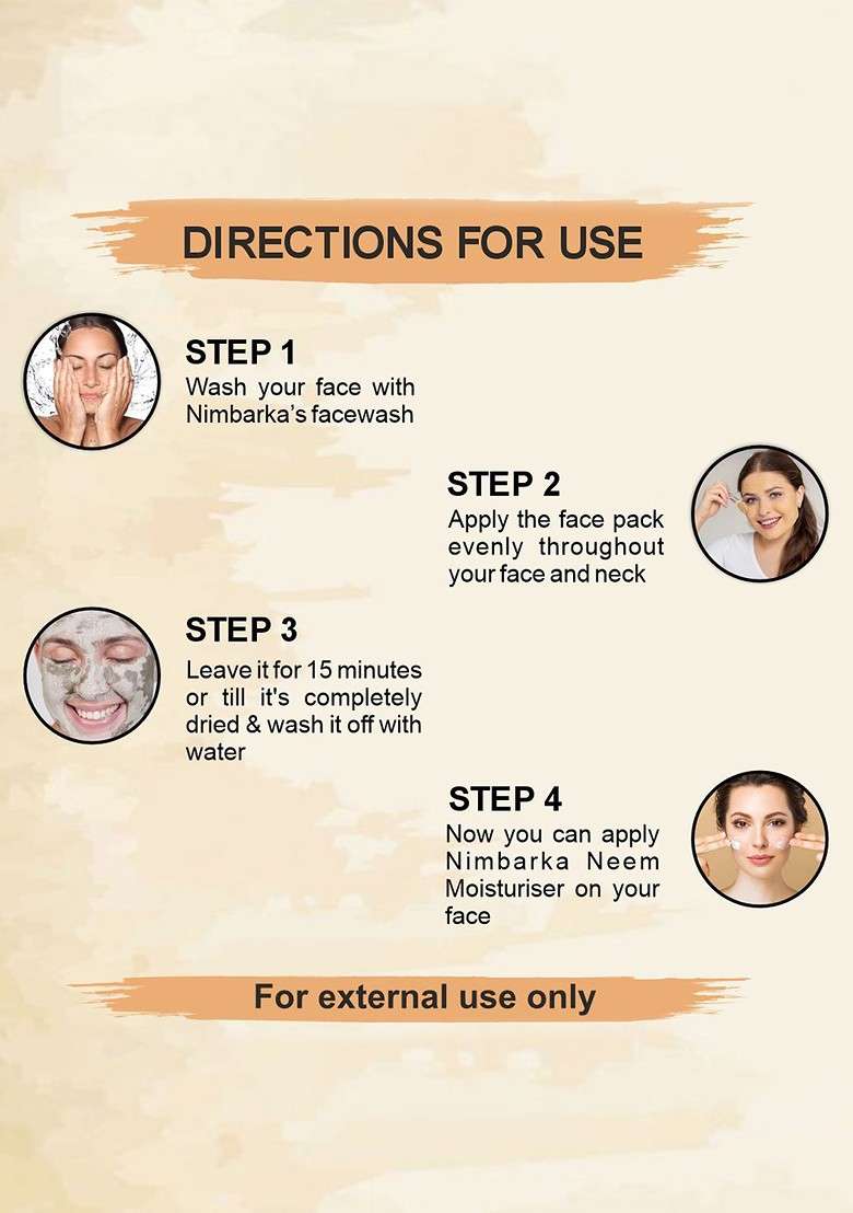 Nimbarka Neem Clay Face Mask With Deep Cleansing Hydrating Formula 100 G - Indya